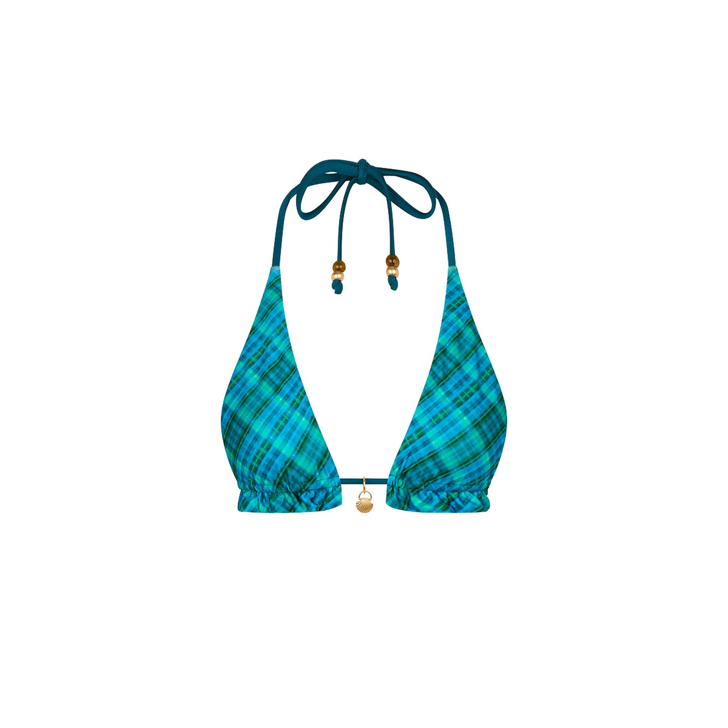 Kulani Kinis Frill Halter Bralette Bikini Top - Tropic Dip (Sunlit Mischief Collection)