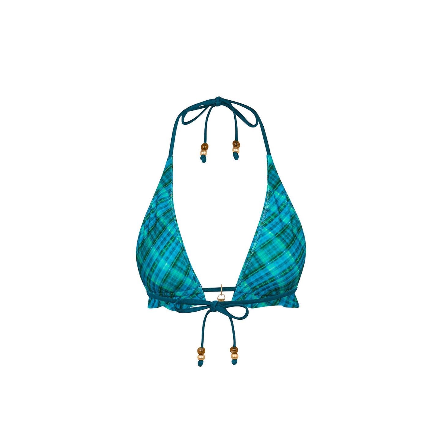 Kulani Kinis Frill Halter Bralette Bikini Top - Tropic Dip (Sunlit Mischief Collection)