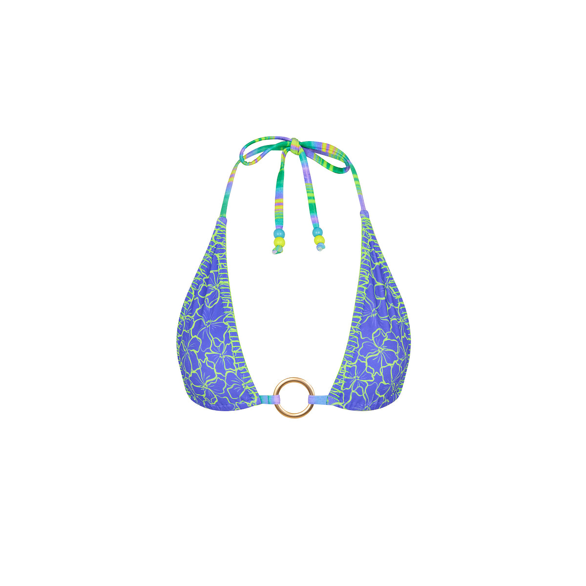 Kulani Kinis Lace Stitch Ring Halter Bikini Top - Sugar Wave (Diving for Pearls Collection)