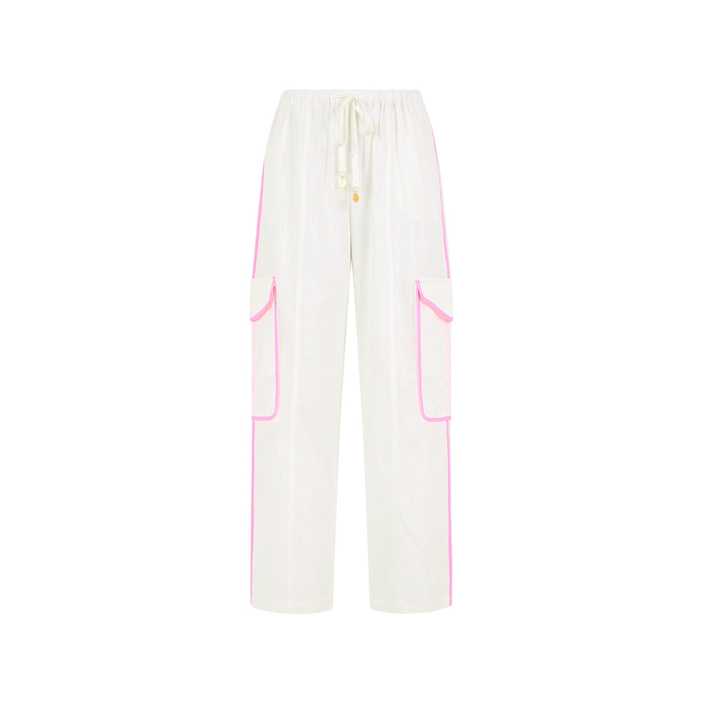 Kulani Kinis Essential Cargo Pants - White (Bubblegum Galaxy Collection)