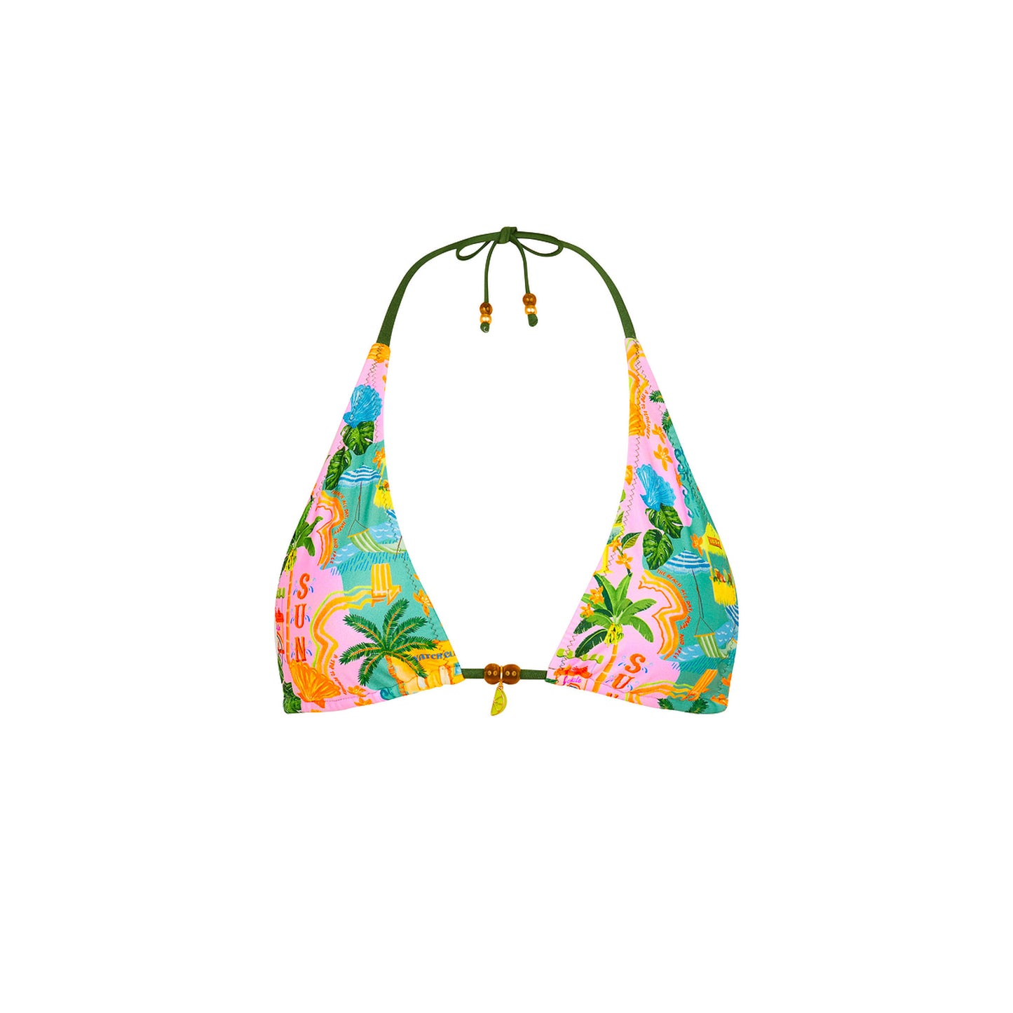 Kulani Kinis Classic Tie Halter Bikini Top - Sunlit Spritz (Sunlit Mischief Collection)