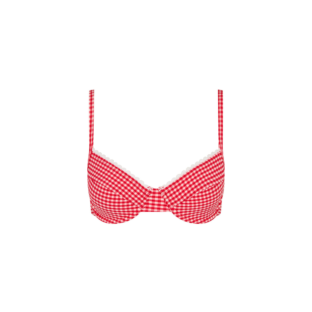 Kulani Kinis Scallop Crochet Underwire Bra Bikini Top - Strawberry Siesta (Diving for Pearls Collection)