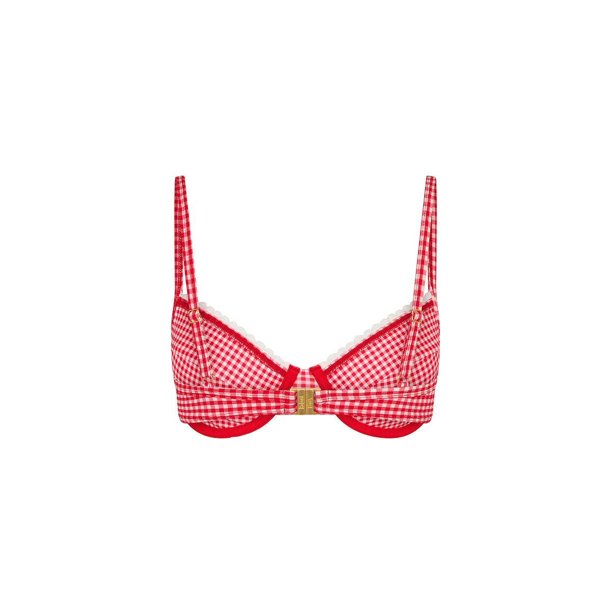 Kulani Kinis Scallop Crochet Underwire Bra Bikini Top - Strawberry Siesta (Diving for Pearls Collection)