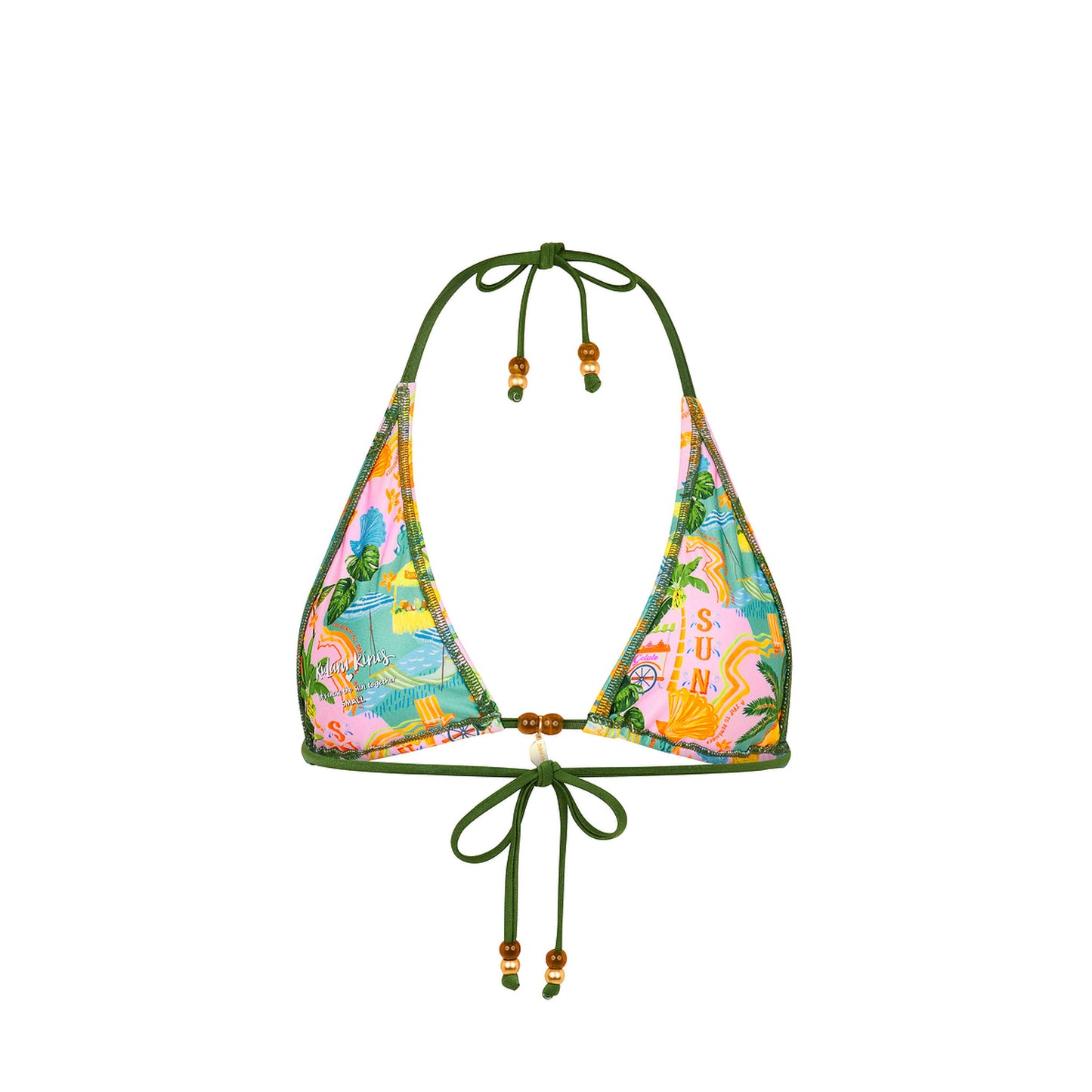 Kulani Kinis Classic Tie Halter Bikini Top - Sunlit Spritz (Sunlit Mischief Collection)