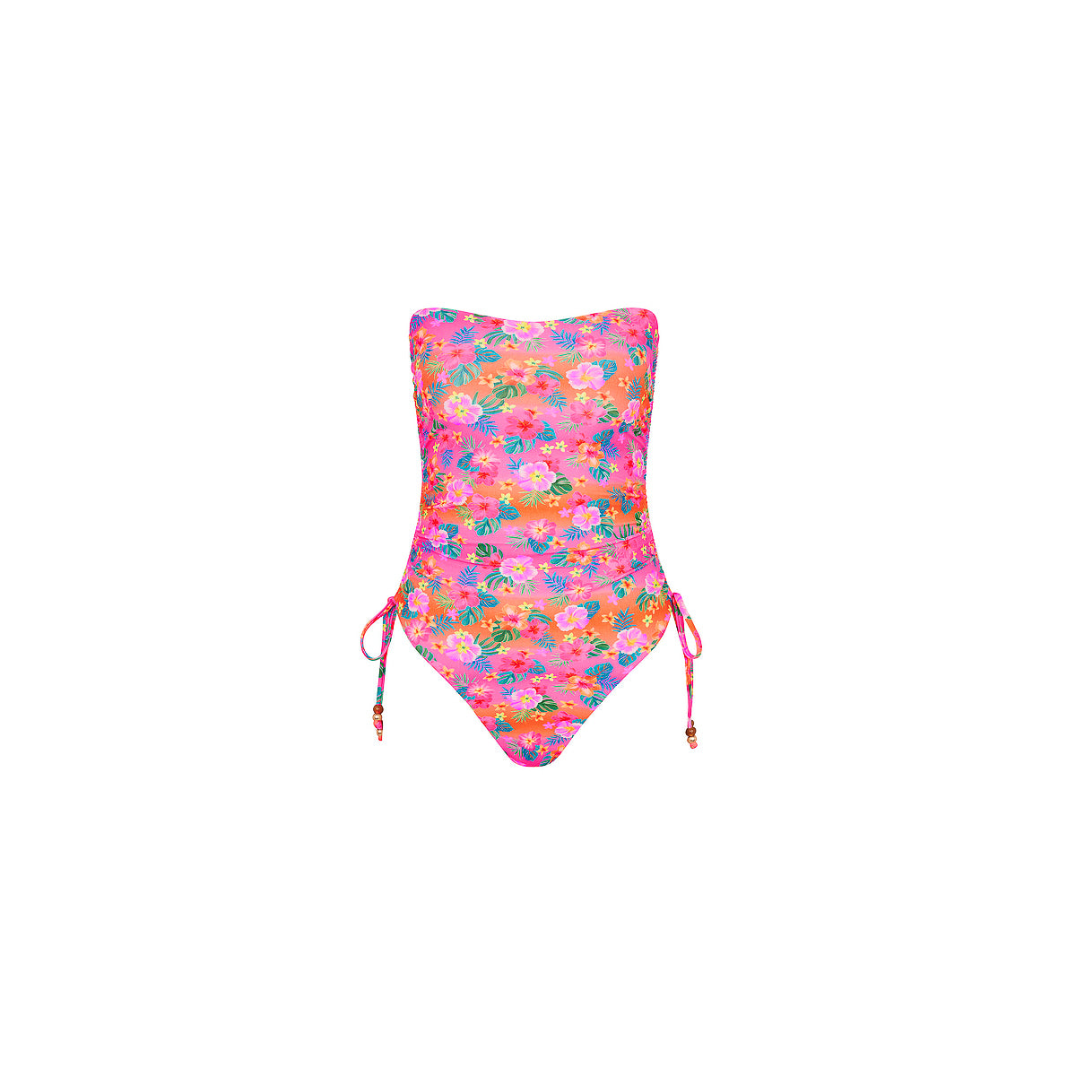 Kulani Kinis Ruched Bandeau Classic Cut One Piece - Summer Glow (Sunlit Mischief Collection)