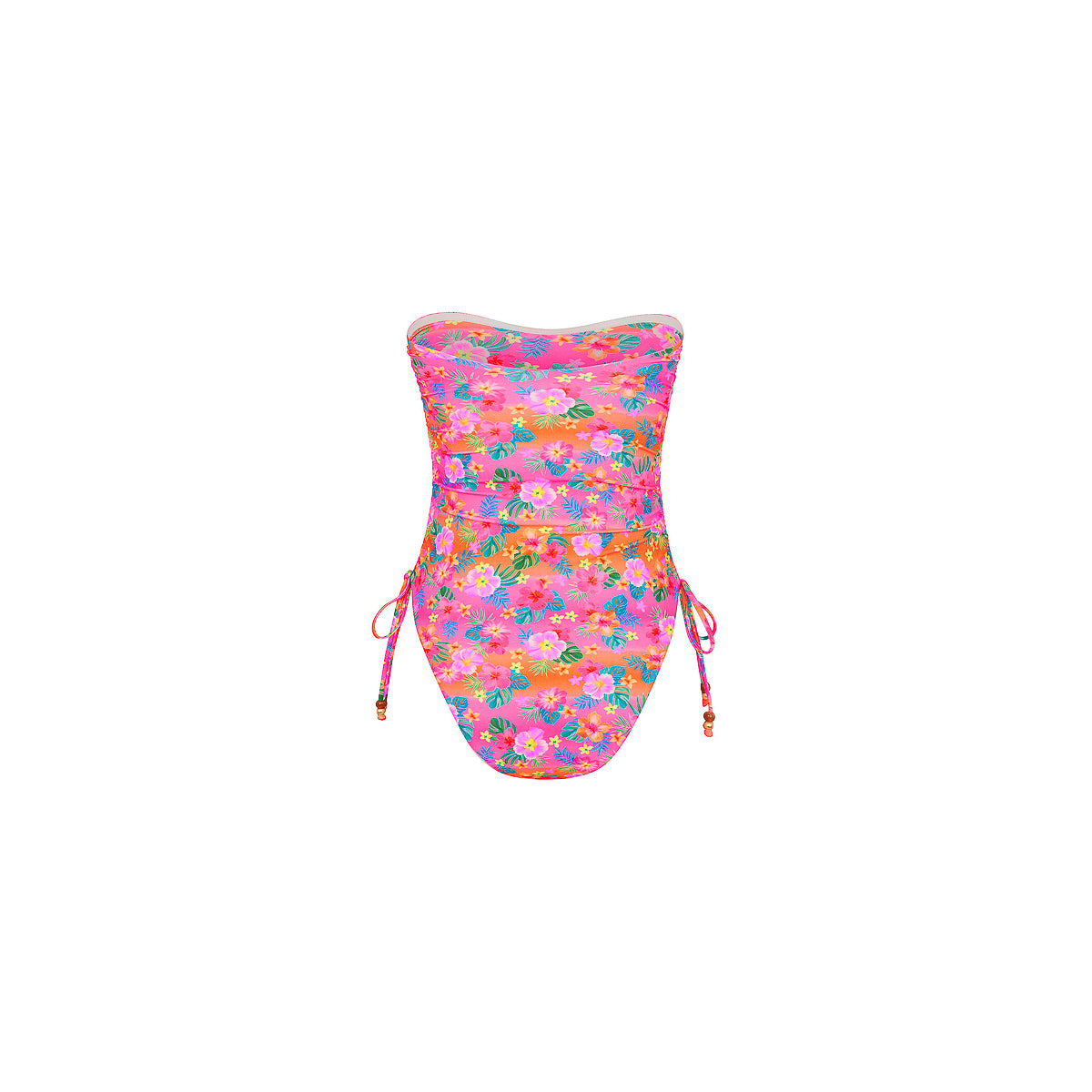 Kulani Kinis Ruched Bandeau Classic Cut One Piece - Summer Glow (Sunlit Mischief Collection)