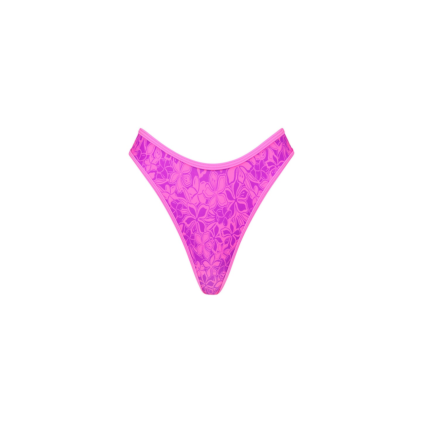 Kulani Kinis High Leg Thong Bikini Bottom - Bubble Berry (Mermaid Moon Collection)