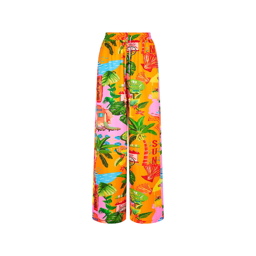 Kulani Kinis Draw String Summer Pants - Sunlit Spritz (Sunlit Mischief Collection)