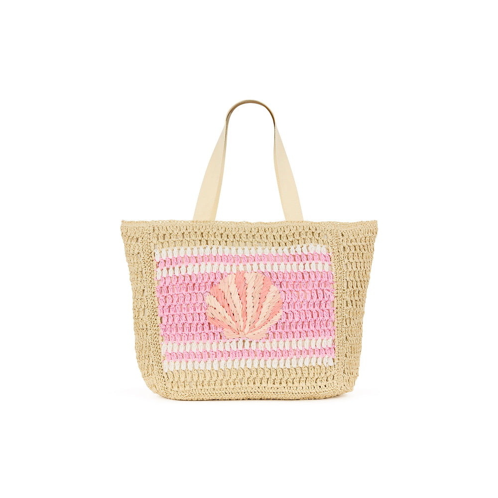 Kulani Kinis Straw Beach Tote Bag - Shell Beach