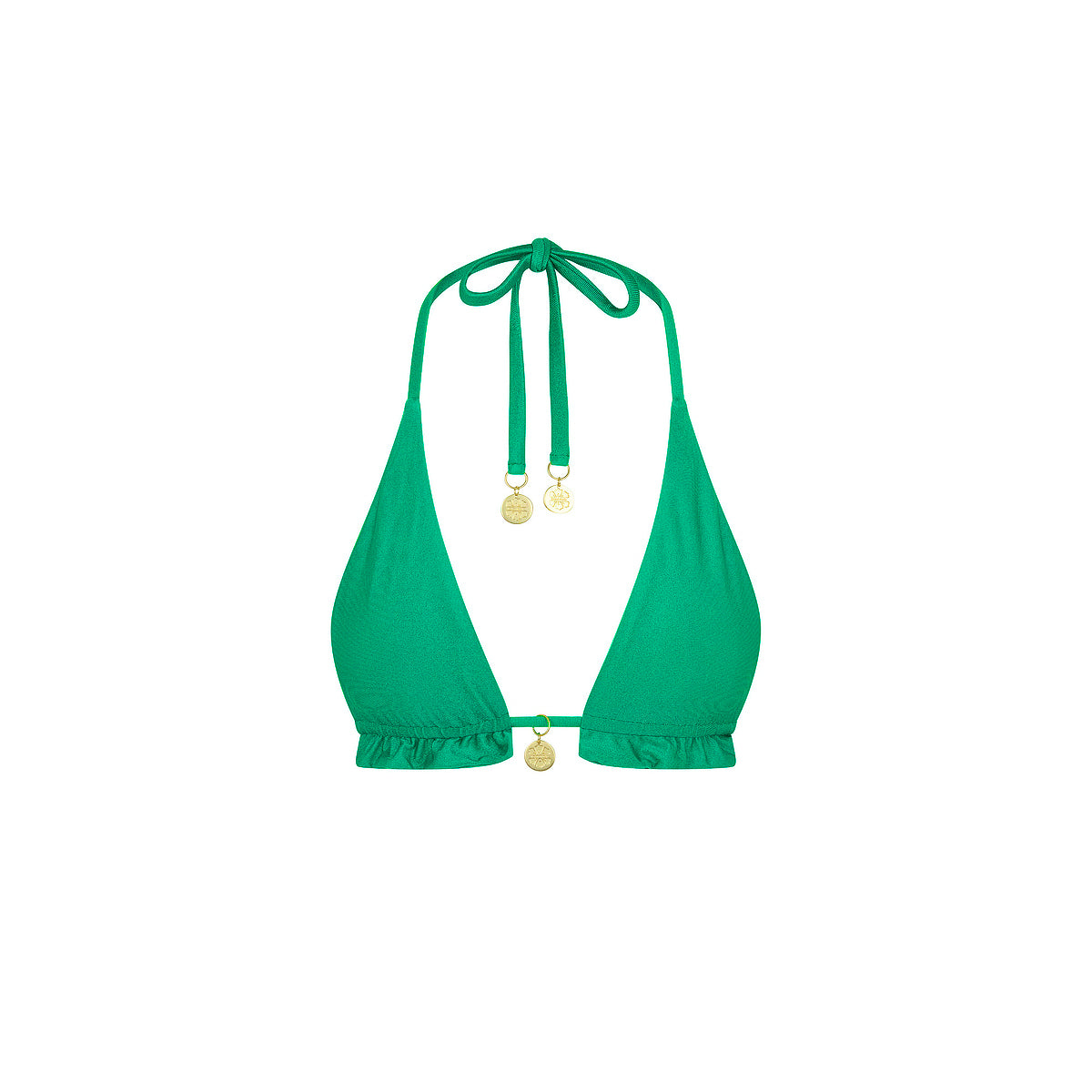 Kulani Kinis Frill Halter Bralette Bikini Top - Island Lush (Hibiscus Stereo Collection)