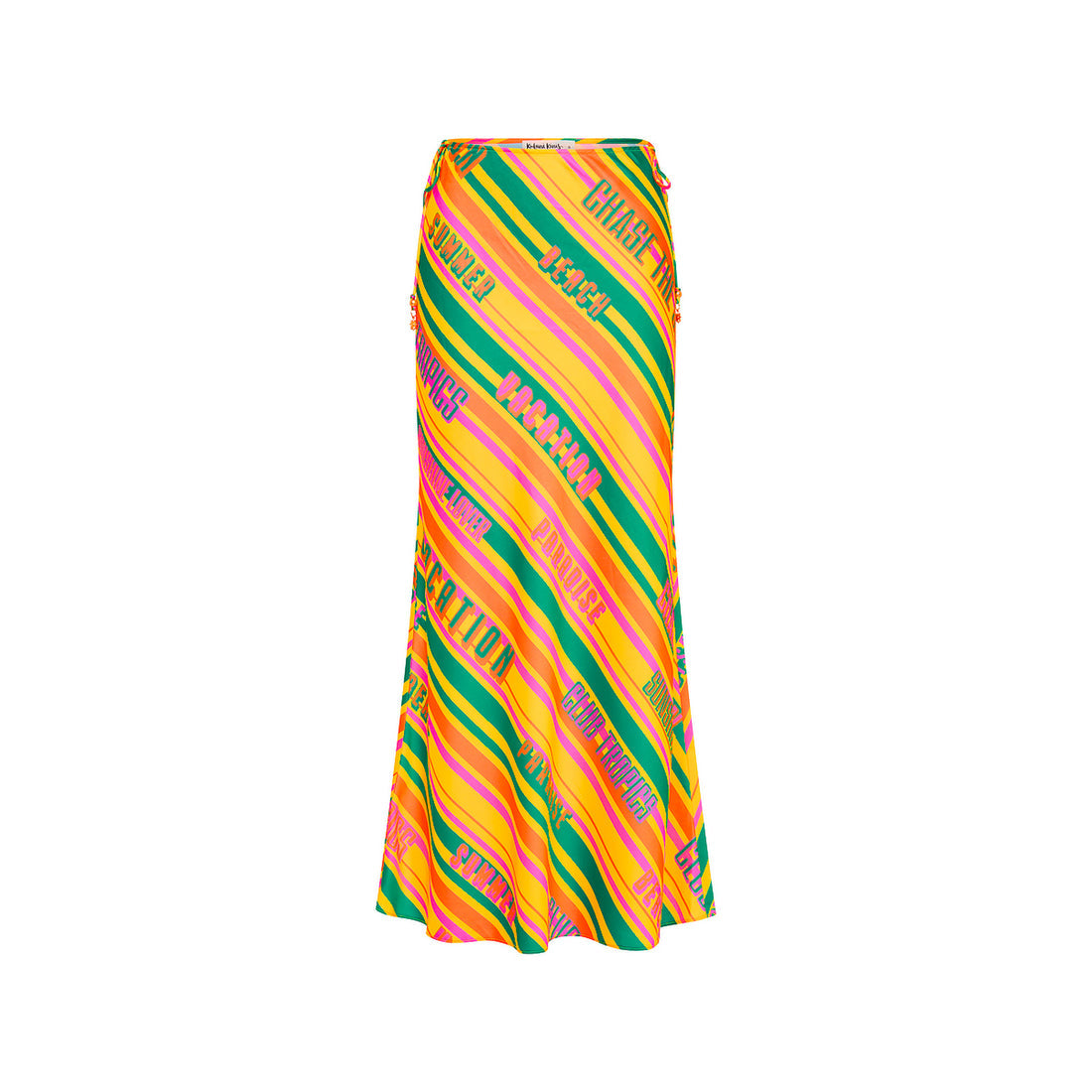Kulani Kinis Satin Tie Side Maxi Skirt - Sunshine Lover (Club Soleil Collection)