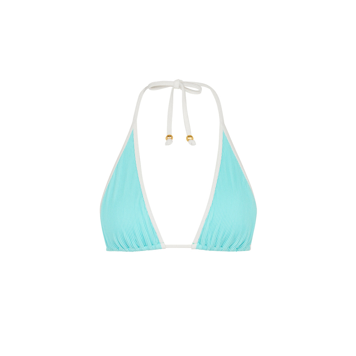 Kulani Kinis Bind Tie Halter Bikini Top - Calypso Blue (Diving for Pearls Collection)