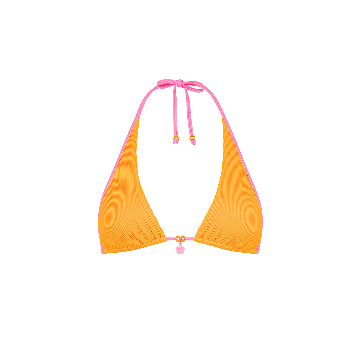 Kulani Kinis Bind Tie Halter Bikini Top - Peach Pop (Paradise Pocket Collection) by Kulani Kinis