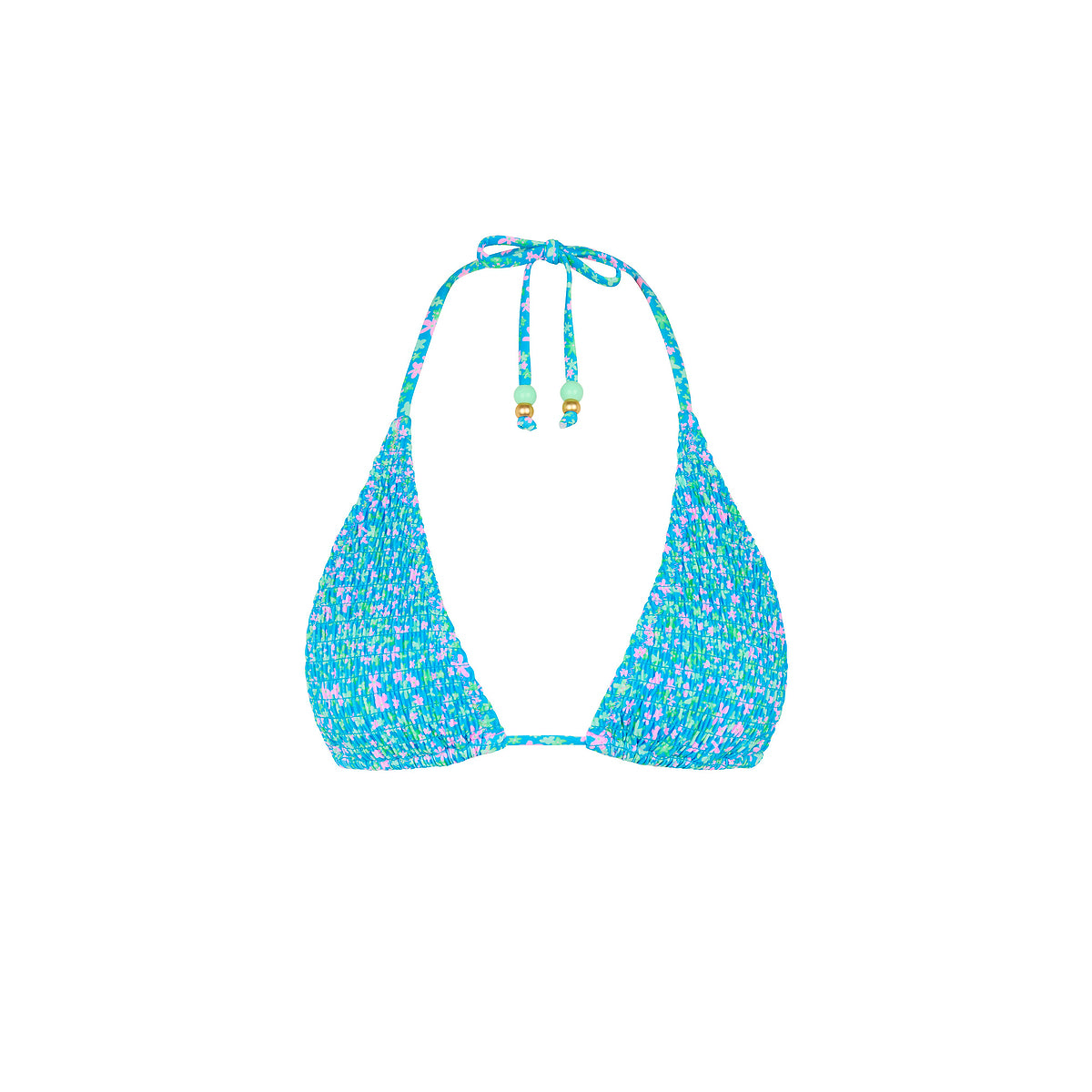 Kulani Kinis Shirred Triangle Bikini Top - Ocean Kisses (Pocket Paradise Collection)
