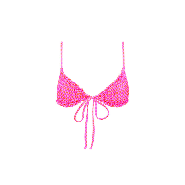 Kulani Kinis Ruched Bralette Bikini Top - Pinky Promise