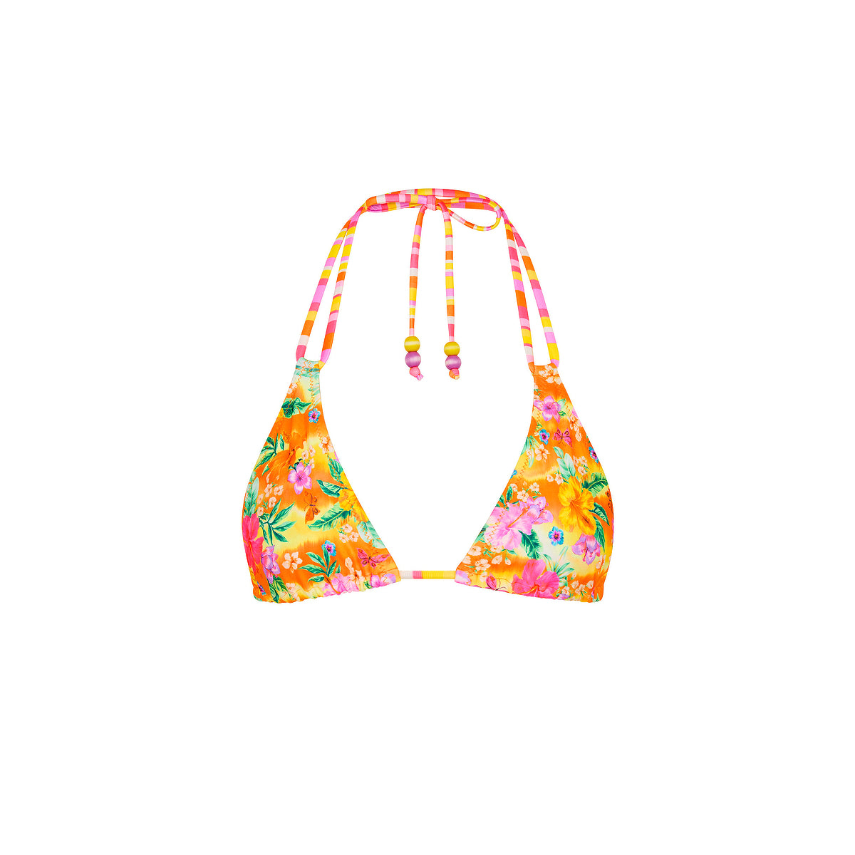 Kulani Kinis Simple Strap Halter Bikini Top - Peachy Pocket (Pocket Paradise Collection)