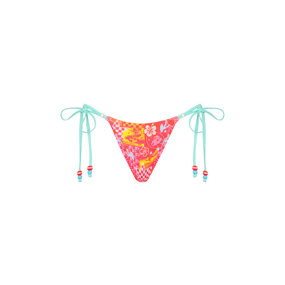 Kulani Kinis Thong Tie Side Bikini Bottom - Pitstop Paradise (Tropic Tour Collection)