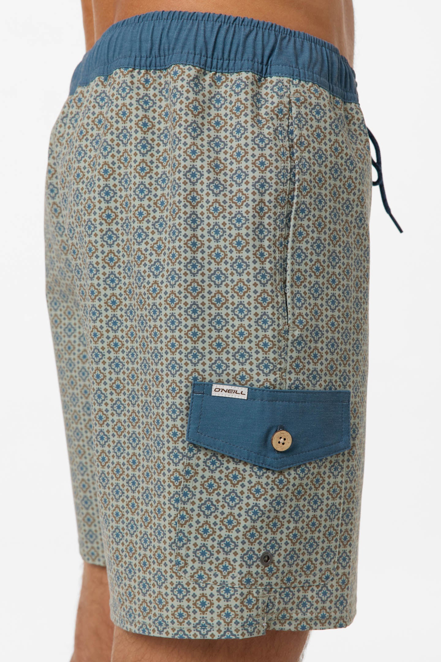 O'Neill Hermosa Retro 17" Elastic Waist Swim Trunks - Seagrass