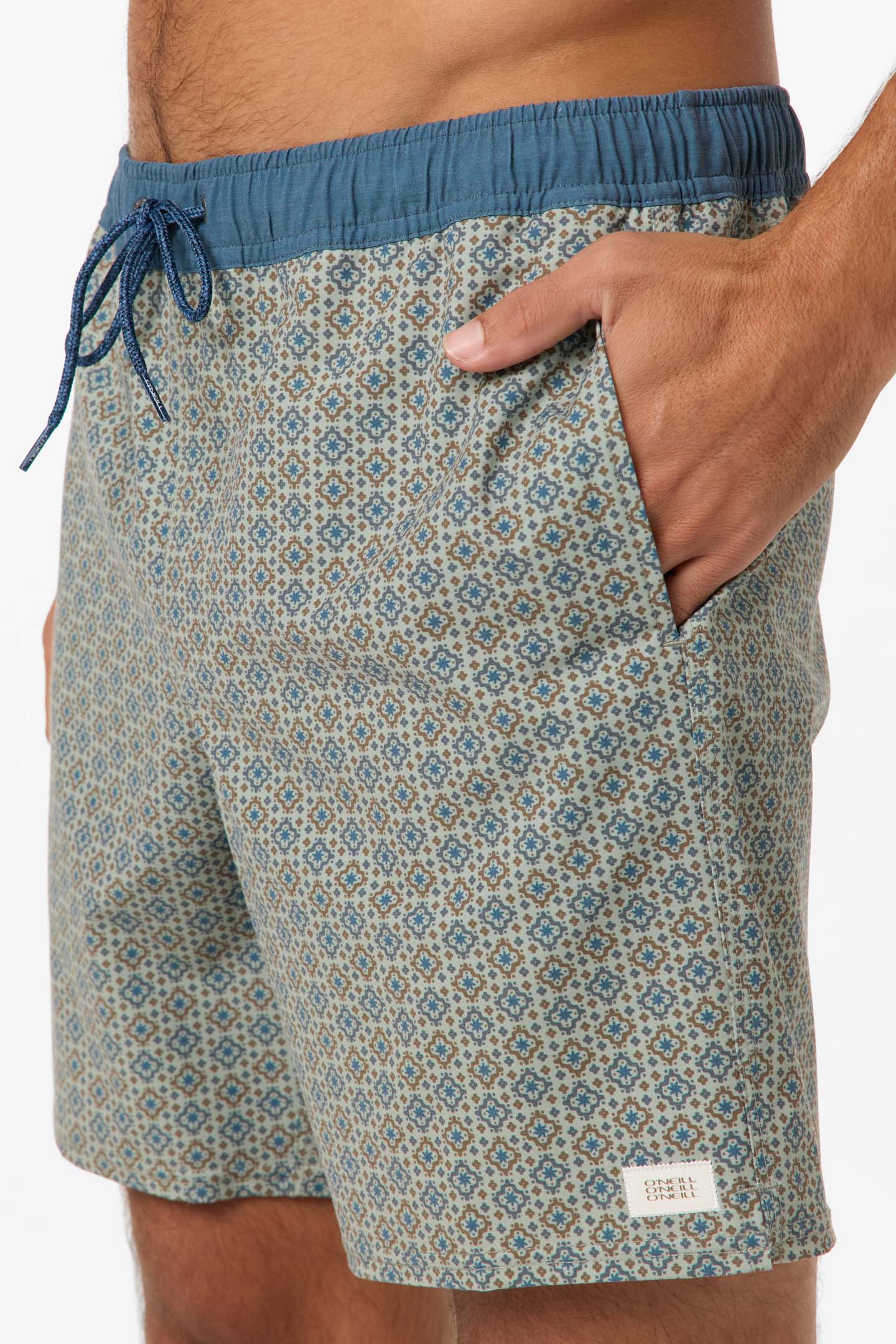 O'Neill Hermosa Retro 17" Elastic Waist Swim Trunks - Seagrass