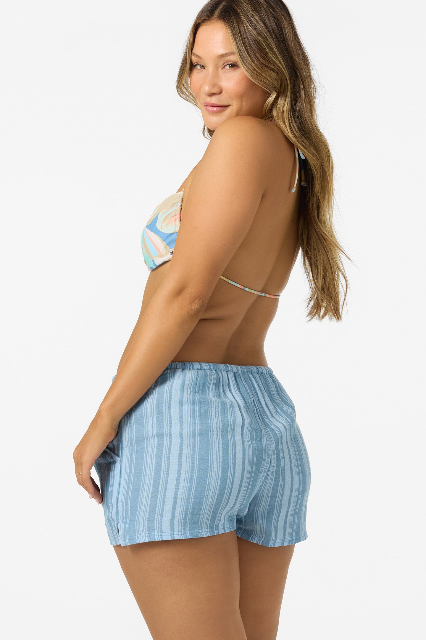 O'Neill Brenda Waves Stripe Short - Chambray Blue