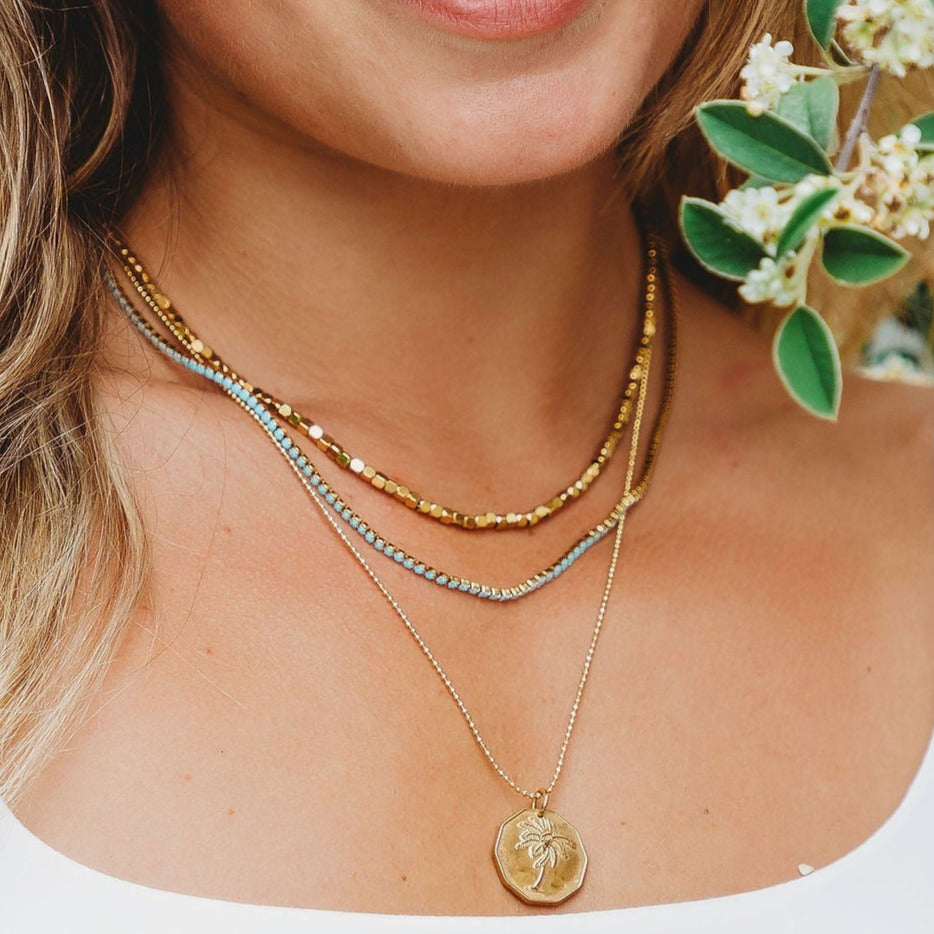 Salty Cali Tennis Necklace - Turquoise