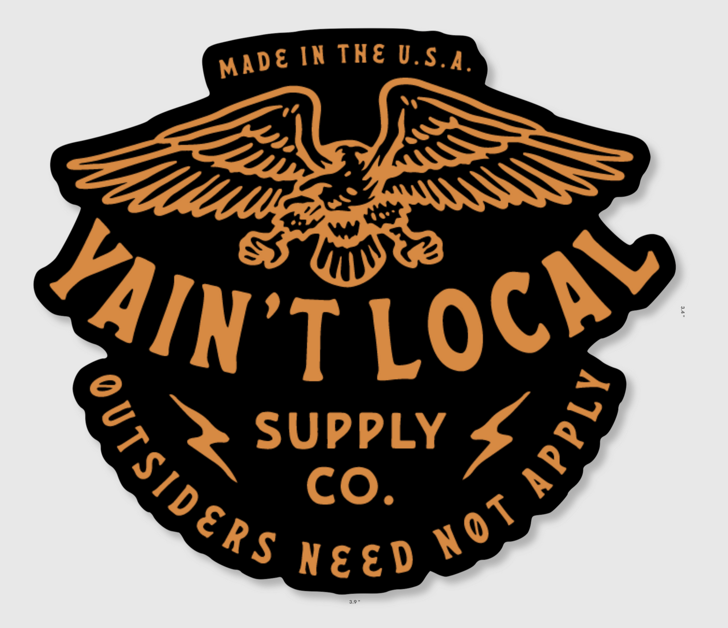 Yaint Local Florida No Outsiders Sticker - Gold