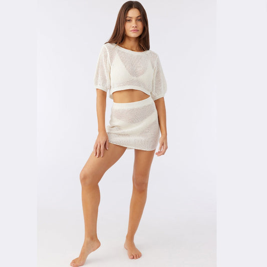 O'Neill Erin Crochet Mini Skirt Cover-Up - Vanilla
