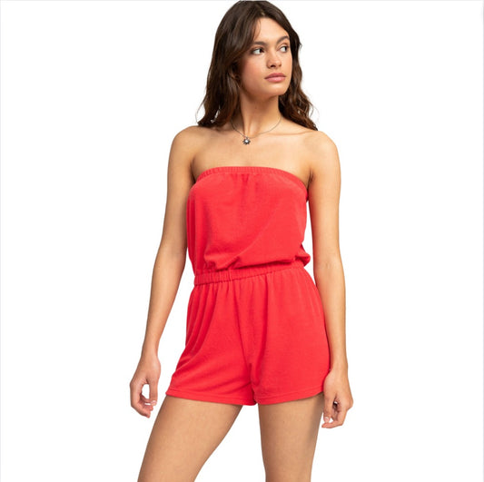 Roxy Special Feeling Beach Romper - Hibiscus