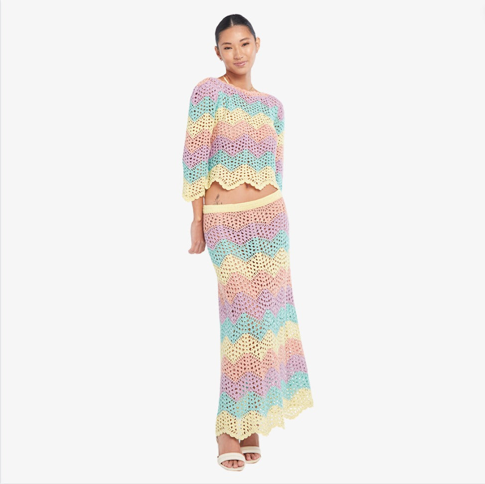 Capittana Agnes Pastel Crochet Skirt - Pastel Multi