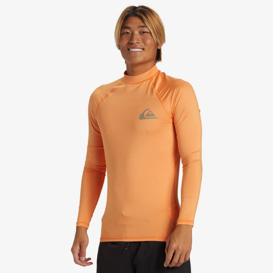SAND.SALT.SURF.SUN. Shark Diver Attack Men's UPF 50+ UV Sun Protection Performance Long Sleeve T-Shirt Small / Columbia Blue