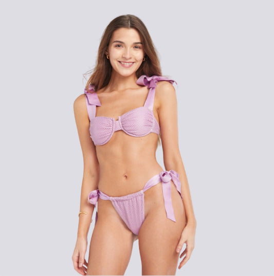 Capittana Lina Lilac Mesh Bikini Top