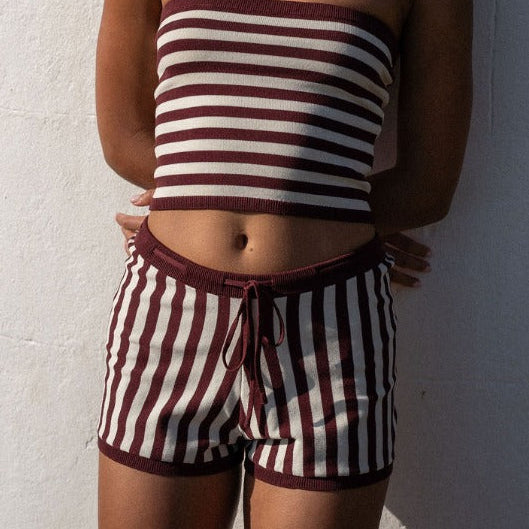 Rhythm Daybreak Stripe Knit Micro Short - Paprika