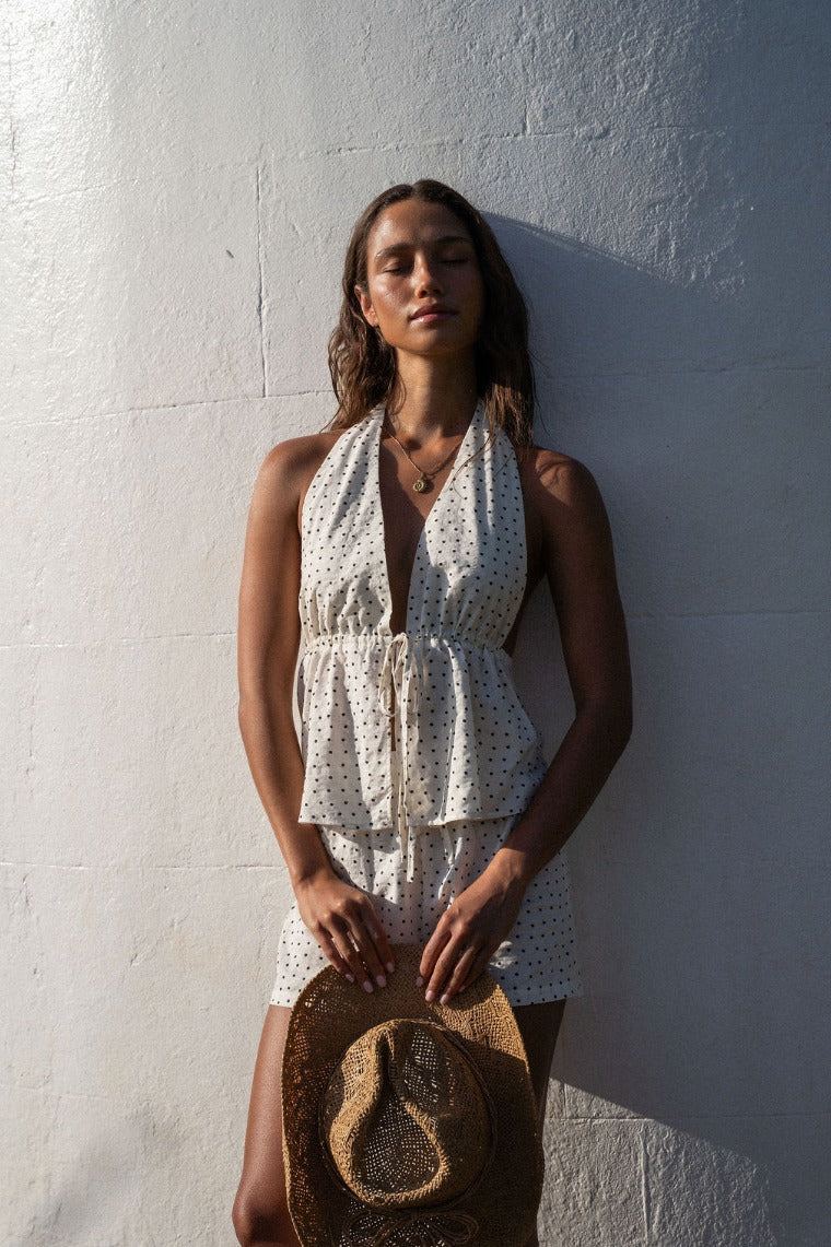 Rhythm Polka Dot Mini Short - Cream