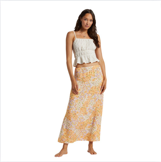 Billabong Midi Moment Printed Midi Skirt - Peach Whip