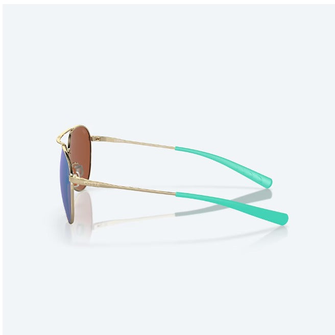 Costa Piper Sunglass - Shiny Gold with Green Mirror Polarized Glass
