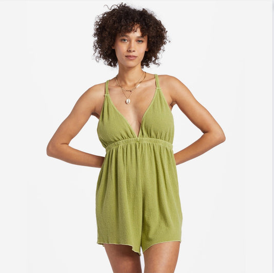 Billabong On Vacay Romper Cover Up - Palm Green