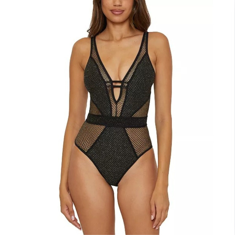 Becca Network One Piece Plunge - Black