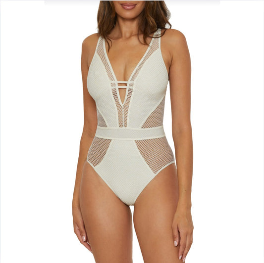 Becca Network One Piece Plunge - White