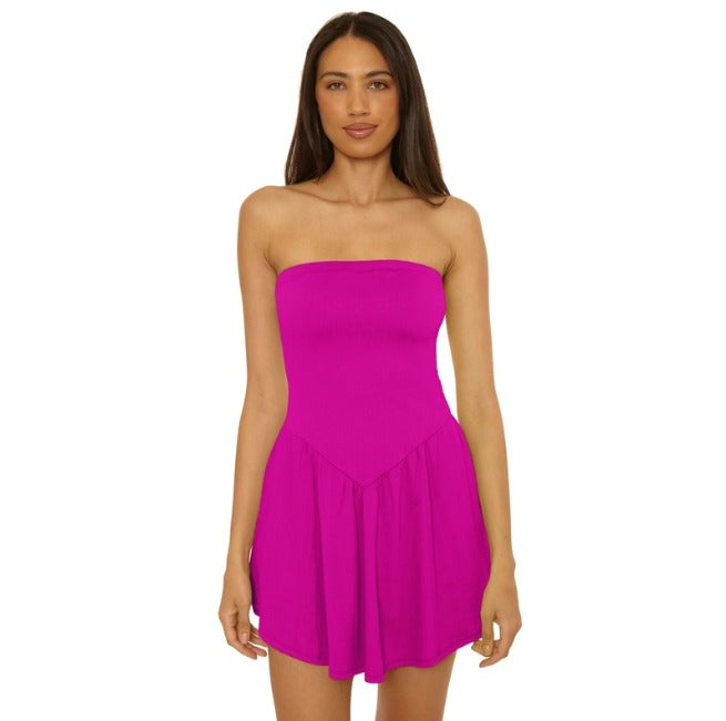 Becca Palma Mini Tube Dress Coverup - Magenta