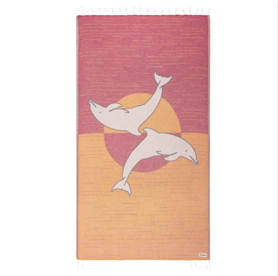 Sand Cloud Sunset Dolphins Towel - Regular