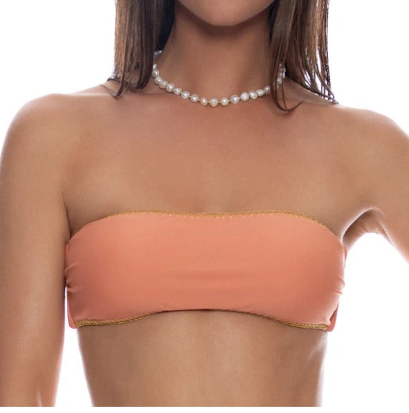 Luli Fama Luli Chic Free Form Bandeau Bikini Top - Azafran