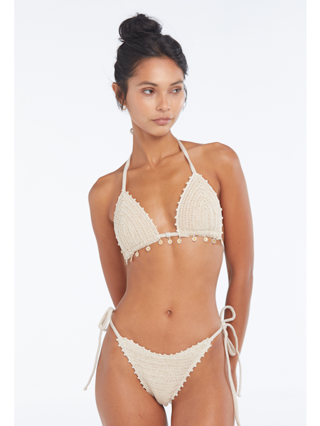 Capittana Trinidad Gold Crochet Bikini Bottom