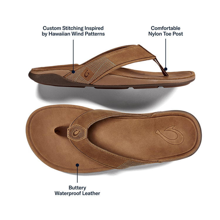 Olukai Tuahine Mens Waterproof Sandals - Toffee