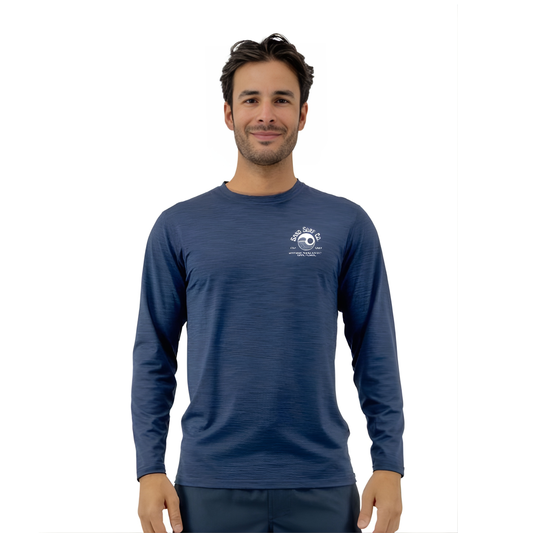 Sand Surf Co. Yin Yang Logo UPF 50 Hybrid Long Sleeve UV Shirt - Navy