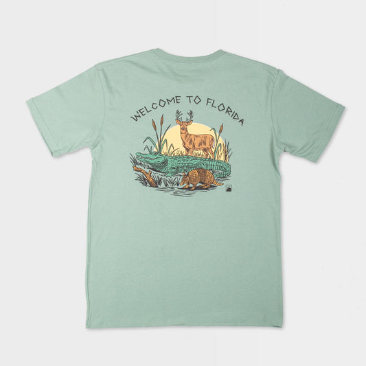 Flomotion Welcome to Florida Tee - Dusty Blue