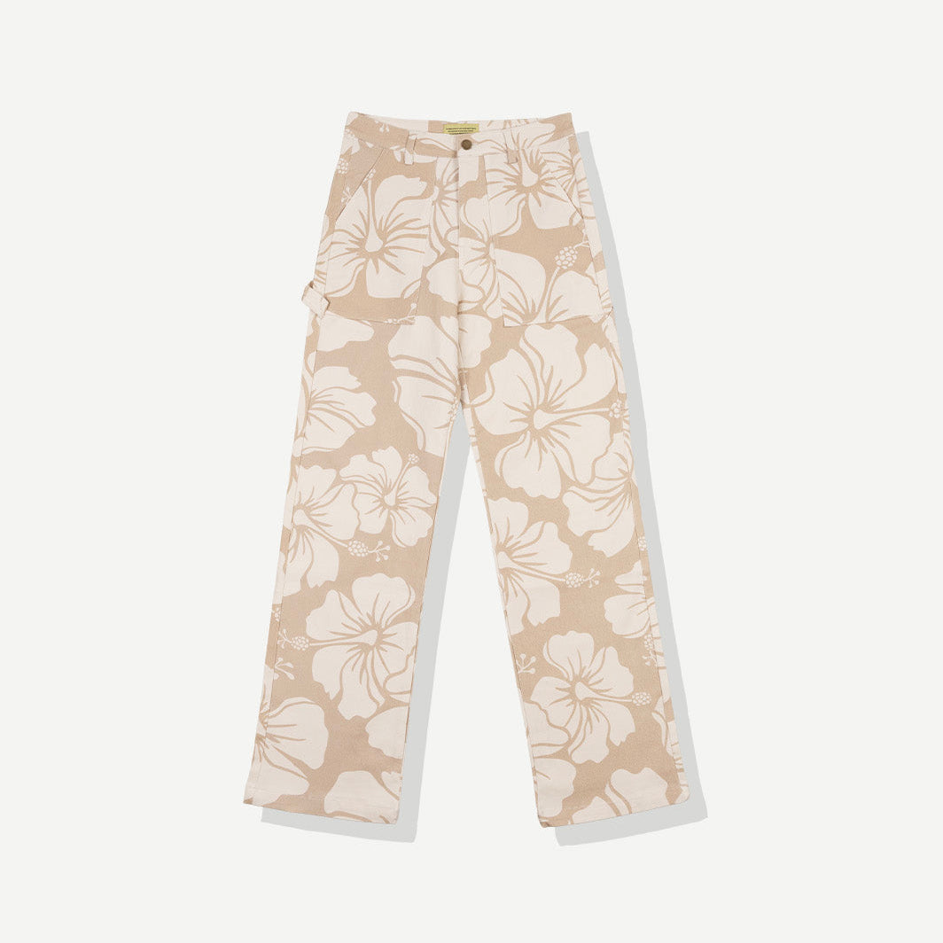 Duvin Women's Non-Workwear Pant - Tan Hibiscus
