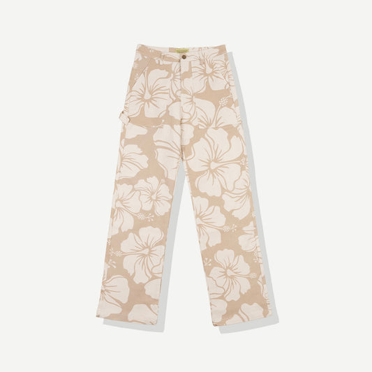 Duvin Women's Non-Workwear Pant - Tan Hibiscus