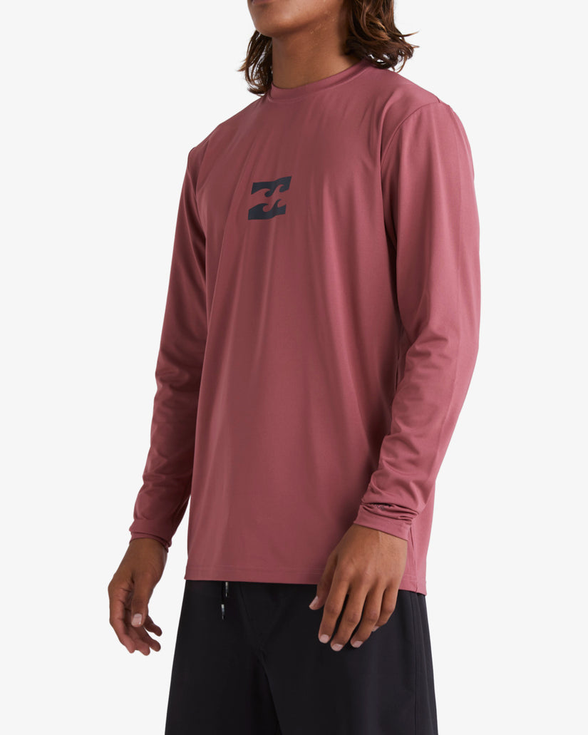 All Day Wave Loose Fit Long Sleeve Surf Tee - Rose Dust