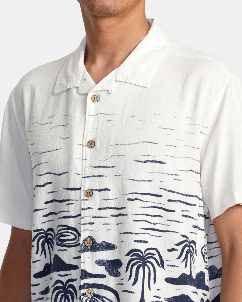 RVCA Wasted Palms Short Sleeve Woven Shirt - Natural