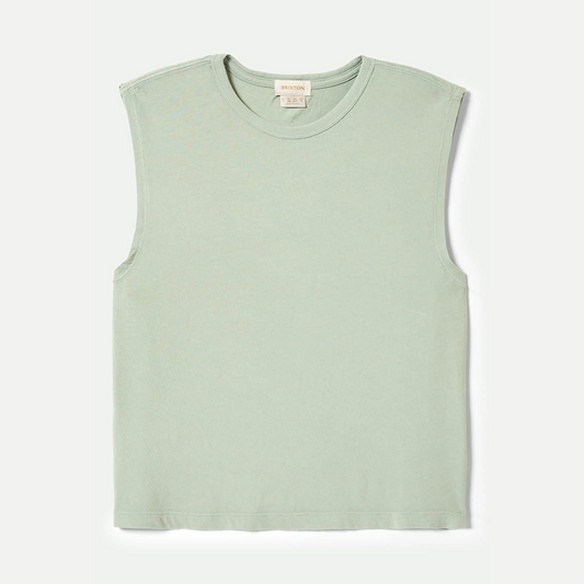 Brixton Carefree Organic Garment Dyed Muscle Tank - Sage Green